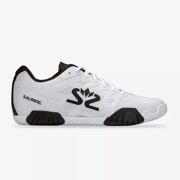 White / Black Salming Hawk 2 Men\'s Squash Shoes | Canada-21896