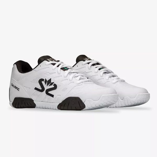 White / Black Salming Hawk 2 Women's Squash Shoes | Canada-78691