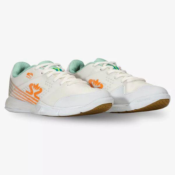 White / Green / Orange Salming Viper 5 Women's Squash Shoes | Canada-527130