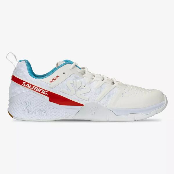 White / Red / Blue Salming Kobra 3 Men\'s Squash Shoes | Canada-714263