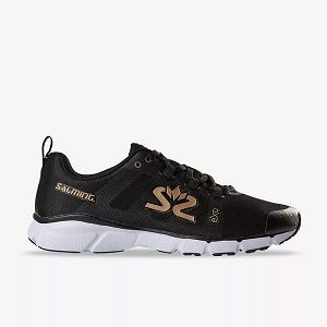 Black / Gold / White Salming Enroute 2 Women's Running Shoes | Canada-976035