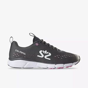 Black / Grey / White Salming Enroute 3 Women's Running Shoes | Canada-689740