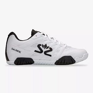 White / Black Salming Hawk 2 Women's Squash Shoes | Canada-78691