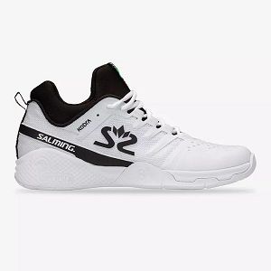 White / Black Salming Kobra Mid 3 Men's Squash Shoes | Canada-143896