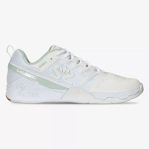 White / Green / Brown Salming Kobra 3 Women's Squash Shoes | Canada-837405