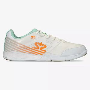 White / Green / Orange Salming Viper 5 Women's Squash Shoes | Canada-527130