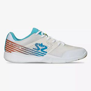 White / Orange / Blue Salming Viper 5 Men's Squash Shoes | Canada-857692